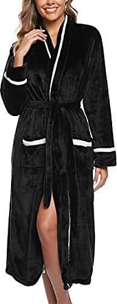 Peignoir Femme Long avec Capuche Ultra-Doux Robe de Chambre Femme Polaire S-XXL iClosam Peignoir de Bain Femme Polaire