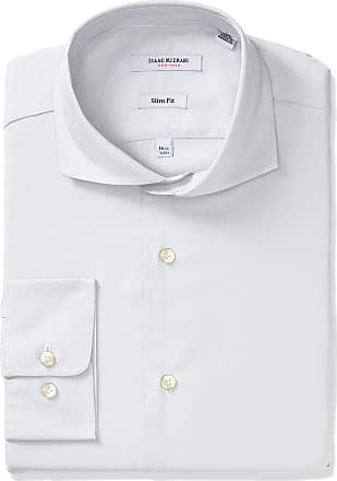 Isaac Mizrahi Men's Slim Fit Solid Cut Away Collar Dress Shirt 
