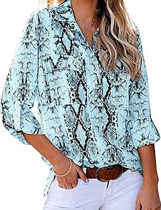 Mode Blouses Tunique-blouses lovestitch Tunique-blouse bleu motif abstrait style d\u00e9contract\u00e9 