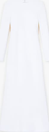 Lafayette 148 New York Petite Responsible Wool Nouveau Crepe Keyhole Back Midi Dress - White by Lafayette 148 NY