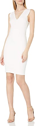 French Connection Womens Lolo Classic Stretch Bodycon Sleeveless Dress, Summer White, 4