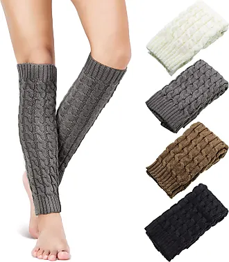 Leg Warmers for Women, 6 Pairs Knee High Cable Knit Warm Thermal