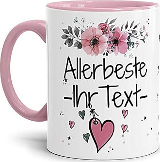 Tasse mit Spruch Allerbeste Ihr Wunschname rosa Weiß Schöne Namenstasse PERSONALISIERT/Geschenkidee für Beste Freunde und Familie/Danke Tasse 