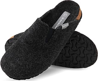 Dunlop Mens Black Slippers SlipOn Gusset Comfy comfort fit wider fit uk 7-12 