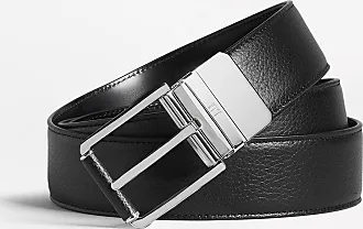 VIANNCHI. Men's belt in treated and durable leather, made in Spain, shiny  buckle, lightweight and smooth finishes, sizes from 95 cm to 135 cm,  includes gift box. - Black - 105 cm : : Fashion