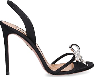 Damen Schuhe Absätze Pumps Aquazzura Gatsby 105 Slingback-sandalen Aus Satin Mit Kristallen in Grün 