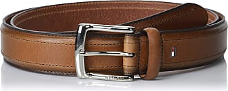 Tommy Hilfiger Men's Brown Belt Ribbon Stitch Leather 11tl02x038-brown 