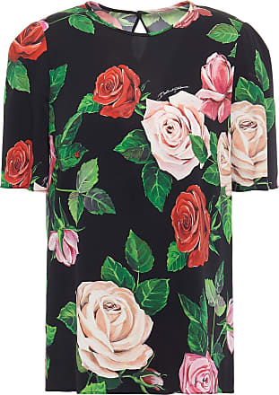 Details about  / DOLCE /& GABBANA Blouse Black Floral Roses Short Sleeve Top IT38// US4//XS RRP $600
