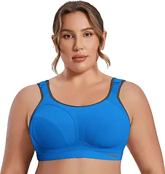 SYROKAN High Impact Sports Bras for Women Underwire High Support Racerback  No Bounce Workout Fitness Gym Midnight Blue 36DD