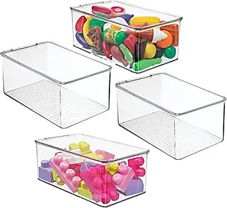 mDesign boite de rangement avec tiroir – boite de rangement plastique pour  les chaussures – bac de rangement empilable pour accessoires, etc.– lot de  2 – transparent : : Cuisine et Maison