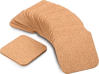 20 Pieces 5 mm Thick Wooden Cork Coasters Absorbent Square Cork Drink Coasters Mats 4 x 4 Inch 