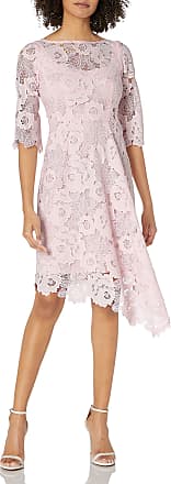 Nanette Lepore Womens bailamos Long Sleeve lace Asymetrical Hem Dress, Pink, 4