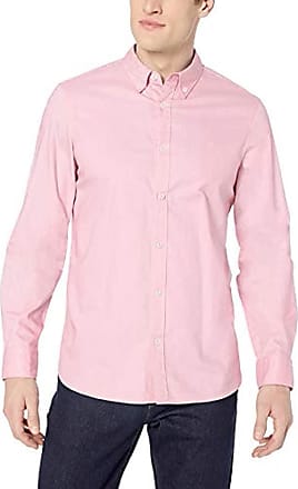 Calvin Klein Mens Long Sleeve Cotton Stretch Casual Button Down Oxford Shirt, Pink Marshmallow, Medium