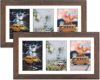 8x20 Black Gold & Burgundy Photo Collage Frame White Mat for (4) 4x6  Pictures