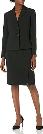 Le Suit Womens Petite 4 Button Jewel Neck Skirt Suit
