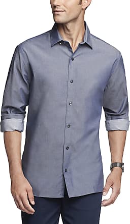 Van Heusen Mens Classic Fit Stain Shield Never Tuck Stretch Button Down Shirt, Royal Navy Solid, XX-Large