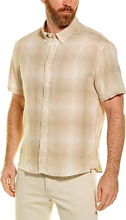 Billy Reid Mens Standard Fit Brass Snap Front Work Shirt 