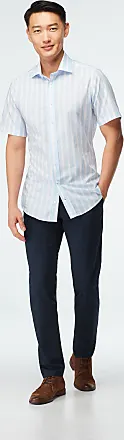 Stroud Wide Stripe Light Blue White Shirt