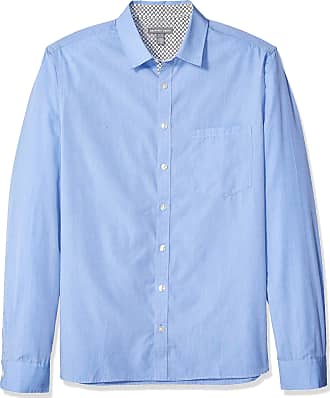 Geoffrey Beene Mens Big and Tall Easy Care Long Sleeve Button Down Shirt, Ultramarine, X-Large Tall