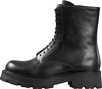 vagabond diane lace up black leather military boots