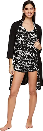 bebe Womens Pajamas 3 Piece Robe Tank Top and Lounge Pajama Shorts