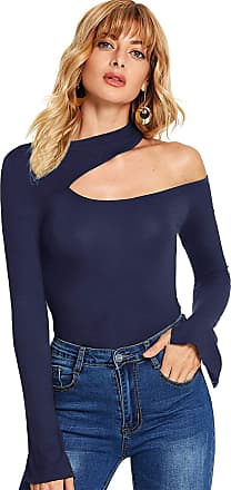 & S NWT V.V Navy Blue One Shoulder Ribbed Shirt Top Blouse Size Small S 