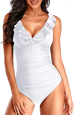Holipick One Shoulder One Piece Swimsuit for Women Tummy Control