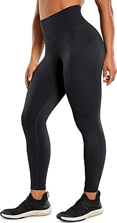 CRZ YOGA Women's Thermal Fleece Lined Leggings 28 inches High Waisted Winter Workout Yoga Pants with Pockets 