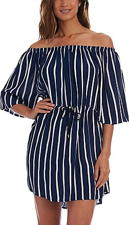 La Blanca Capri Stripe Off-the-Shoulder Dress