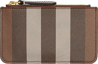 Burberry TB Monogram Trifold Leather Wallet Warm Russet Brown