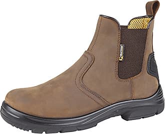 Mens Safety Work Boots Tan Brown Leather Dealer Slip On Lightweight Grafters 
