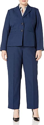 Le Suit womens Plus Size Two Button Navy Suit Pants Set, Navy, 14 US