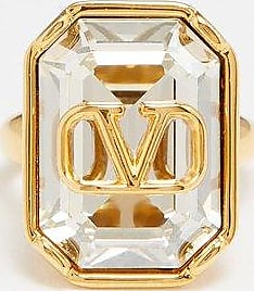 Valentino Garavani Gold V-Logo Signet Ring for Men