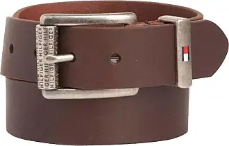 Mens Tommy Hilfiger Genuine Leather Belt Woven Size 44 Lacing Braided Brown