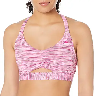 Champion womens Soft Touch Eco Ruched Sports Bra, Pink, X-Small US