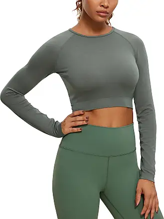 CRZ YOGA Long Sleeve Crop Tops for Women Workout Cropped