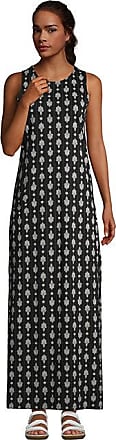 Lands End Womens Petite Cotton Jersey Sleeveless Swim Cover-up Maxi Dress Stripe - Lands End - Black - XS