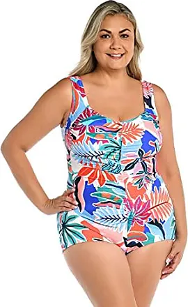 Maxine Women's Grecian Tile Bandeau Sarong One Piece Swimsuit at