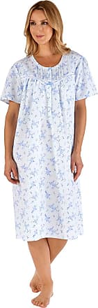 NEW LADIES MINT SPOTTED POLY/COTTON JERSEY NIGHTDRESS LONG NIGHTIE *SIZES 8-22*