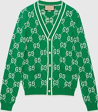 MONOCHROME patterned-intarsia V-neck cardigan - Green