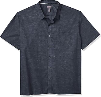 Van Heusen Men's Poly Rayon Short Sleeve Button Down Shirt 