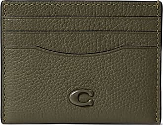 COACH Women's Flat Card Case in Pebble Leather with Sculpted C Hardware  Branding Credit Holders