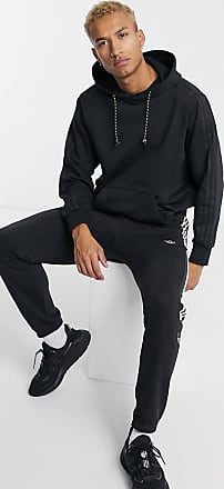 adidas originals floating stripe hoodie in black