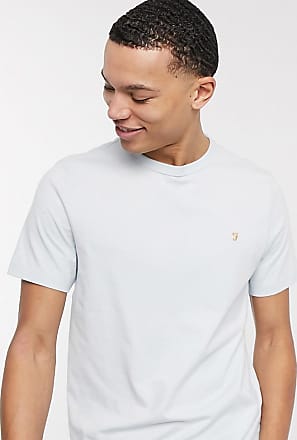 Farah texturé blanc à rayures à manches courtes Tricot T-Shirt RRP £ 35 Taille M AW18