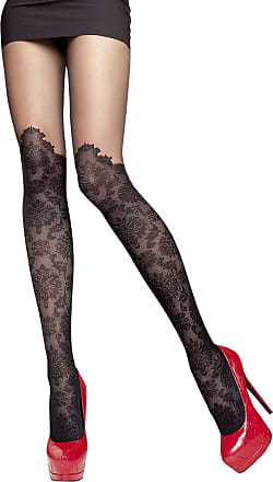 Fiore Josefa 20 den White Patterned Hold-ups Thigh Highs
