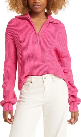 Edikted Ozzy Stripe Crop Sweater in Pink