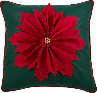 Natural Saro Lifestyle Merry Martinique Collection Christmas Tree Design Throw Pillow Cover 18