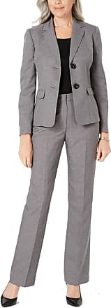 Le Suit Womens 2 Button Peak Lapel Melange Herringbone Pant Suit 