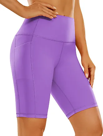 CRZ YOGA Women's Naked Feeling Biker Shorts - 3'' High Waisted Yoga Workout  Gym Running Volleyball Spandex Shorts Lilac X-Large in Saudi Arabia