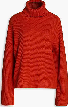 Pink Cropped displaced-sleeve roll-neck wool sweater, Raey